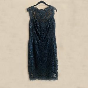 Tadashi Shoji Sequin Illusion Lace Dress